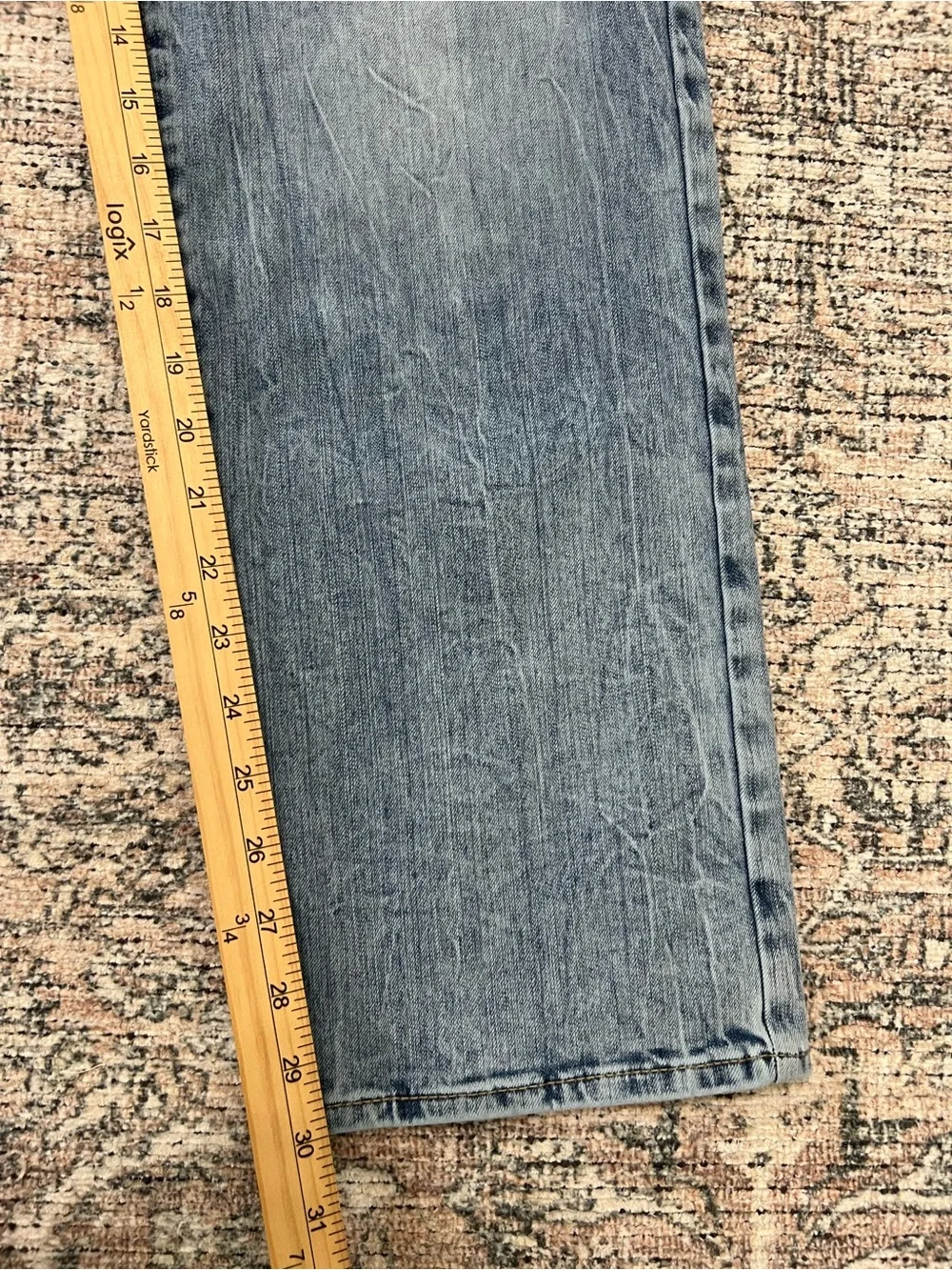 American Eagle Mens 36x32 Original Straight Jeans Light Wash Easyflex Denim